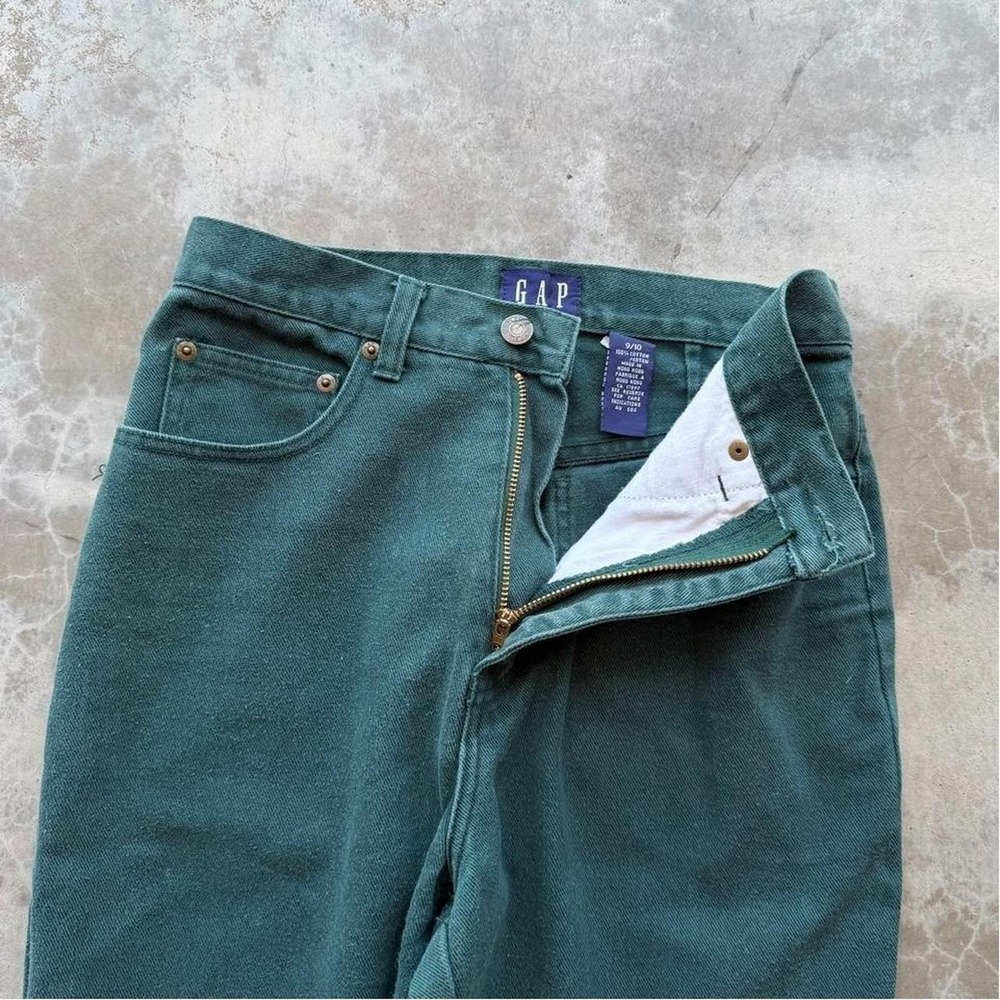Vintage 90's GAP Forest Green high rise denim jeans  tagged size 9/10